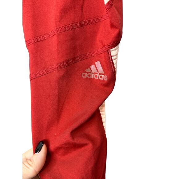 Adidas HOW WE DO 7/8 LIGHT TIGHTS Active Maroon / Glow Pink Women's Medium New - Picture 7 of 10